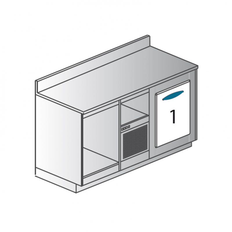 RIALZI MACCHINA DA CAFFE' (Struttura in nobilitato + Top in acciaio inox)